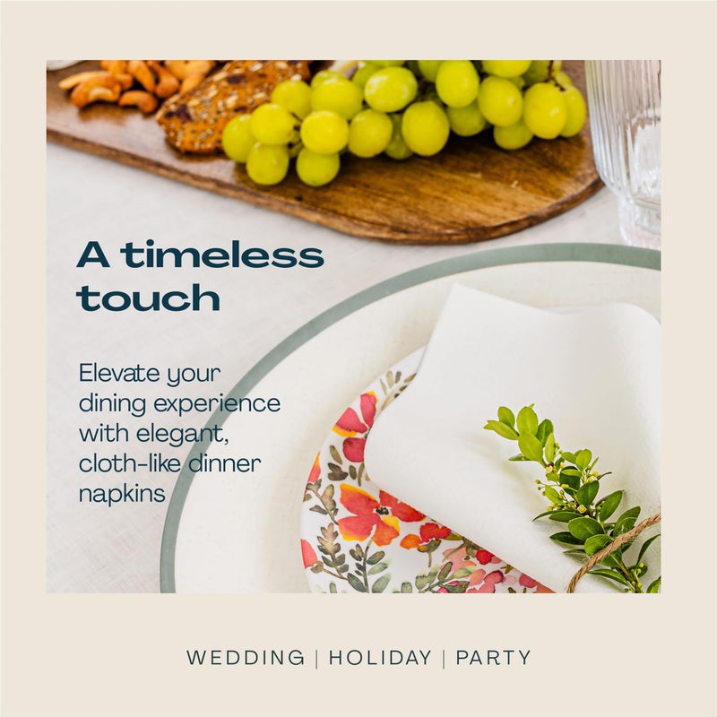 Lintext Disposable Linen-Feel Guest Towels - 12" x 17" Cloth-Like Hand Towels - Made In USA, Soft And Absorbent Paper Napkin For Bathroom, Kitchen, Or Event [Extra-Soft - Pack of 50], White - Image 4