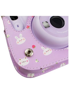 KASTWAVE PU Leather Mini 11 Cover, Mini 11/Mini 9/Mini 8/Mini 8+ PU Face Vintage Camera Bag Cover Camera Bag with Adjustable Shoulder Strap (Purple Rabbit)  - Image 5