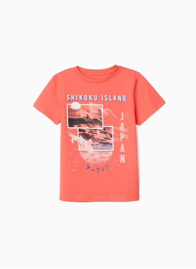 Zippy T-Shirt for Boys 'Japan', Coral