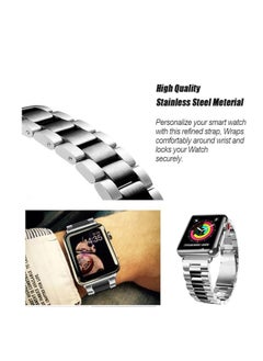 ten.tech Metal Band Compatible with Apple Watch 49mm/45mm/44mm/42mm, Stainless Steel Watch Band for iWatch Series 1/2/3/4/5/6/7/8/SE/Ultra/Ultra 2 Tin Tick – Silver & black  - Image 4