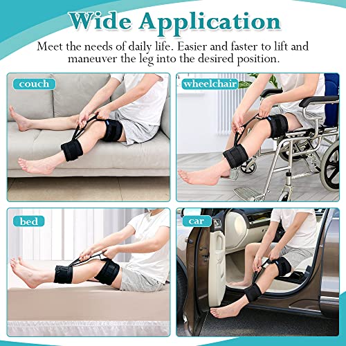 KAVIL Leg Lifter for After Knee Surgery Thigh Lifter Strap Hip Replacement Recovery Aids Kit Stroke Rehab Bed Bed Pull Up Assist Band Wheelchair Transfer Equipment for Elderly, Handicap (L Size/One Piece) - Image 2