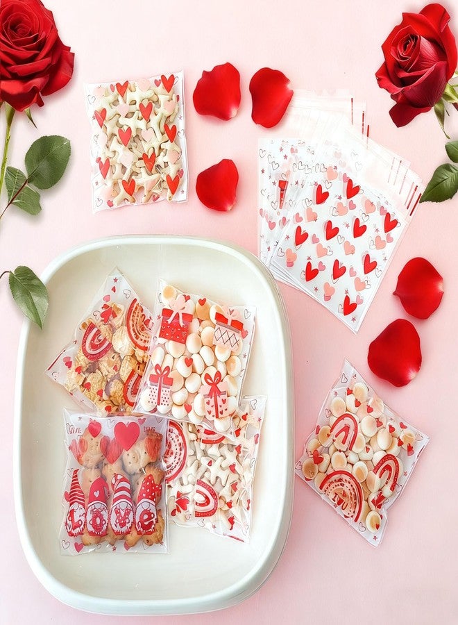 ZYLOP Mother's Day Cookie Bags - 100PCS 4x4 In Red Heart Self-Sealing Cellophane Treat Bags for Candy Gifts, Small Jewelry, Clear Self-Adhesive Goodie Bags for Mother’s Day, Birthday, Party Favors - 2.8 Mil - Image 4