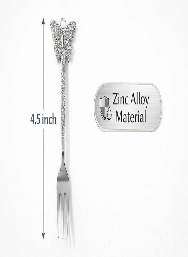 Teraabliss Luxury Stainless Steel Dessert Spoon & Fork Set – Silver Finish Cutlery with Decorative Carriage & Butterfly Handle Design for Cake, Tea, Coffee, Gift Set of 6 (Butterfly Shape) - Image 3