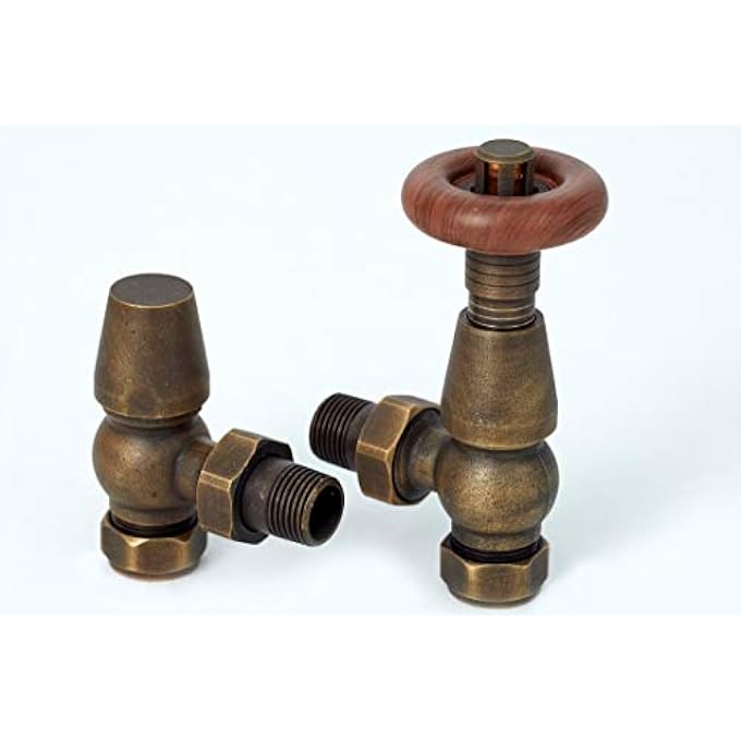 ZZ-1014/ZZ-2025AB OXFORD TRADITIONAL ANTIQUE BRASS ANGLED THERMOSTATIC RADIATOR VALVE - Image 1