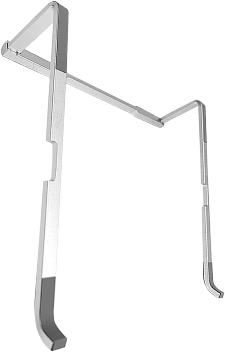 Ergonomic Aluminum Alloy Laptop Stand with Non Slip Pads Portable Folding Desk Holder Enhancing Airflow for Overheat Prevention Stylish Silver Computer Riser for Office and Home - Image 1