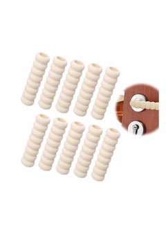 Door Handle Protector, Protective Handle Covers Soft Foam Kid Baby Safety Door Handle Knob Gaurd Door Handle Bumper in Beige - Child and Wall Protector (Beige Color) 10 Pack