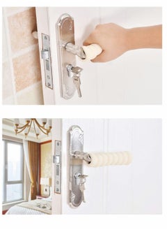 KASTWAVE Door Handle Protector, Protective Handle Covers Soft Foam Kid Baby Safety Door Handle Knob Gaurd Door Handle Bumper in Beige - Child and Wall Protector (Beige Color) 10 Pack  - Image 3