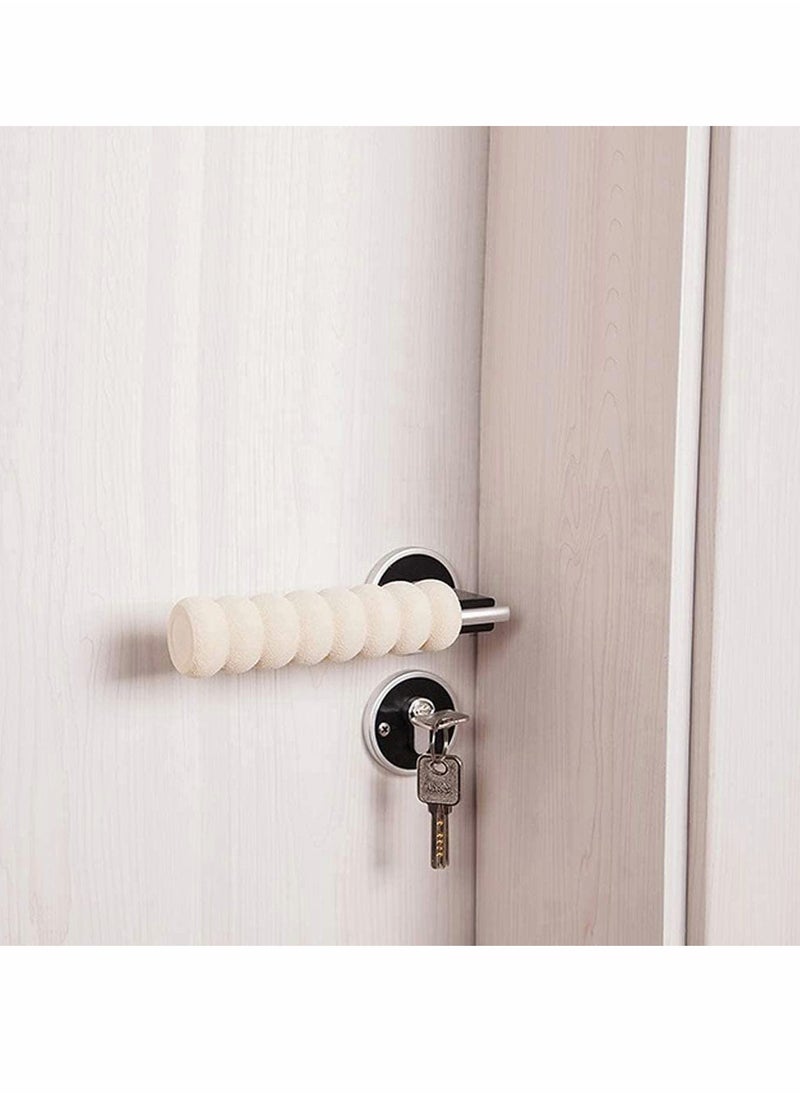KASTWAVE - Door Handle Protector, Protective Handle Covers Soft Foam Kid Baby Safety Door Handle Knob Gaurd Door Handle Bumper in Beige - Child and Wall Protector (Beige Color) 10 Pack - Image 1