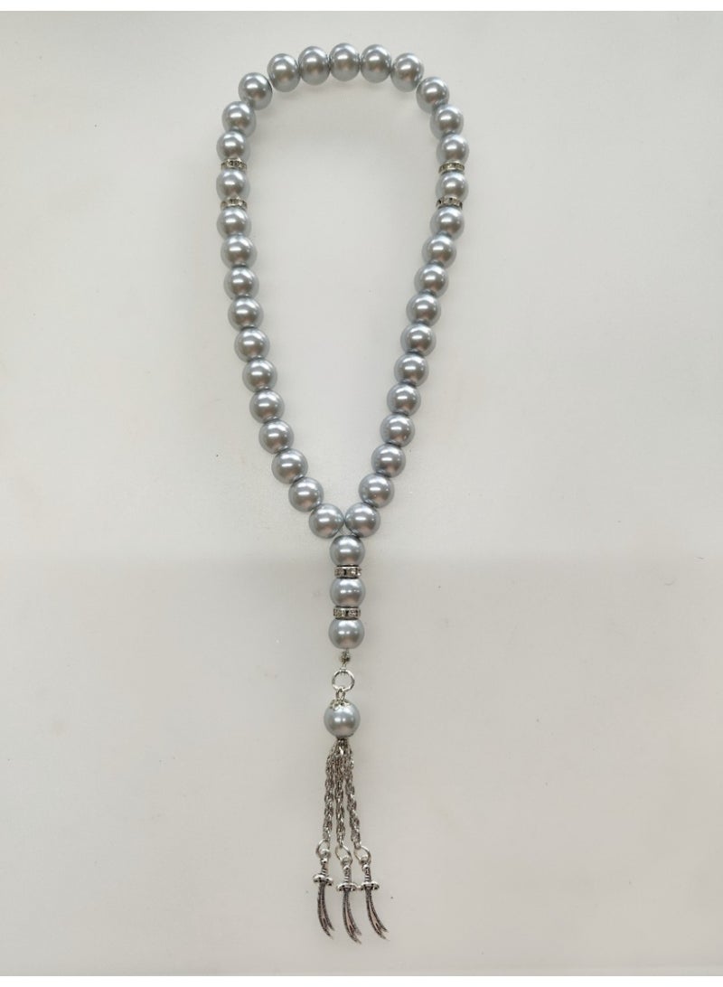 NIBEMINENT 33 Muslim Prayer Beads White/10mm