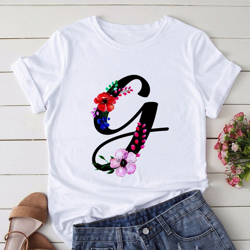 [Hair On The Day] T-Shirt Women'S Short-Sleeved Printed Butterfly Letter Large Size T-Shirt 26 English Women'S Wear - Image 1