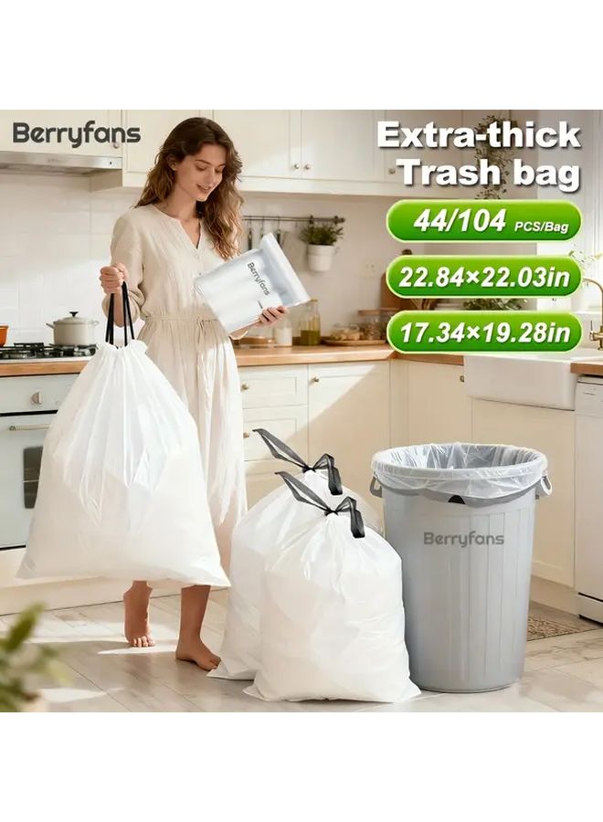 Heavy Duty Drawstring Trash Bags 104 Count 2 64 5 28 Gallon 11 02LB Load Bearing Thickened - Image 5