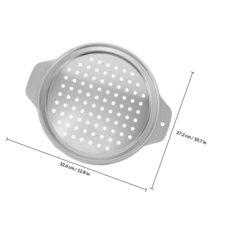 Stainless Steel Spaetzle Noodle Maker Lid -Steamer Tray with Dual Handle Noodle Dumpling Maker Lids for Vegetables, Meat, Seafood - Image 2