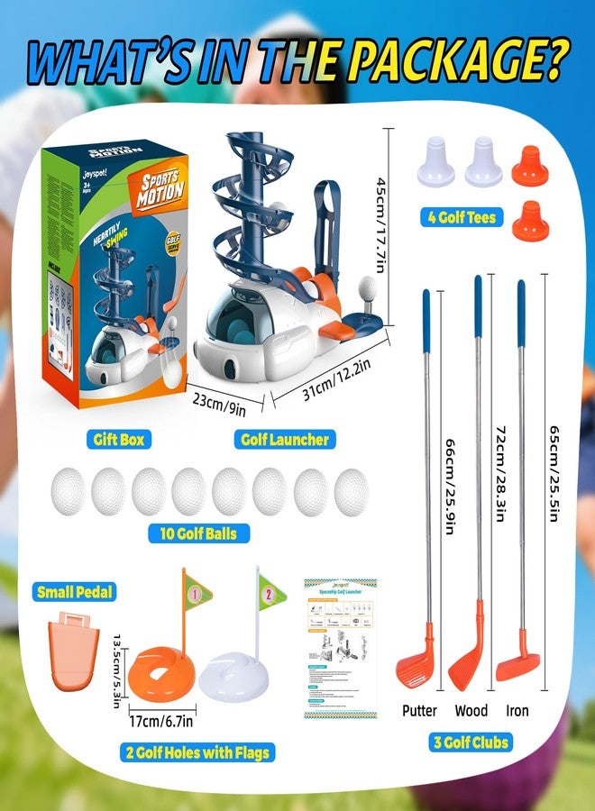 JOY SPOT! Kids Golf Club Toy Set, Outdoor Sport Toy, Toddler Indoor Golf Ball Game with 10 Golf Balls, 3 Retractable Clubs, Child Active Exercise Yard Play, Christmas Birthday Gifts for Boys Girls - Image 2