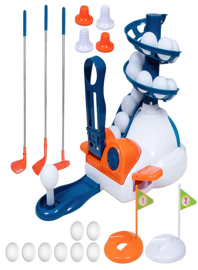 JOY SPOT! Kids Golf Club Toy Set, Outdoor Sport Toy, Toddler Indoor Golf Ball Game with 10 Golf Balls, 3 Retractable Clubs, Child Active Exercise Yard Play, Christmas Birthday Gifts for Boys Girls - Image 1