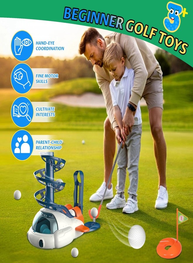 JOY SPOT! Kids Golf Club Toy Set, Outdoor Sport Toy, Toddler Indoor Golf Ball Game with 10 Golf Balls, 3 Retractable Clubs, Child Active Exercise Yard Play, Christmas Birthday Gifts for Boys Girls - Image 5