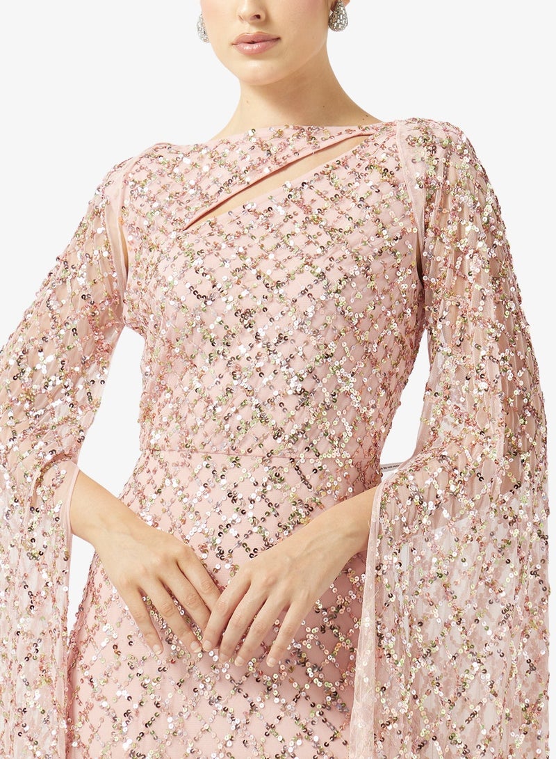 اميليا روز فستان ماكسي بأكمام كاب - Image 3