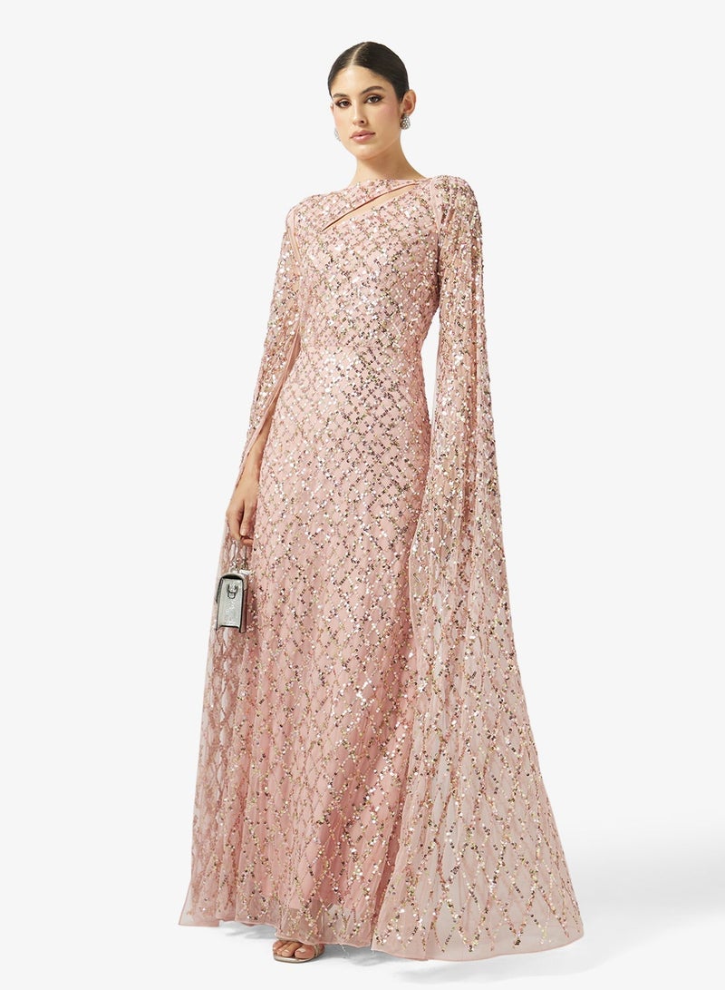 اميليا روز فستان ماكسي بأكمام كاب - Image 1