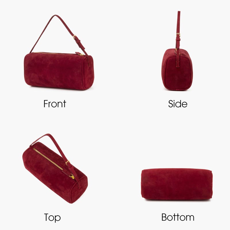 DONNAIN Premium Suede Leather Crossbody Purses for Women, Small Shoulder Bag with Adjustable Strap and Crossbody Hobo Bag (Red) - Image 4