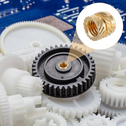 Prasacco 100 Pcs M5 Threaded Insert M5 Heat Set Inserts 3D Printing Brass Nuts Knurled Twill Thread Nut Inserts for Loptop Automotive Plastic Shells - Image 4