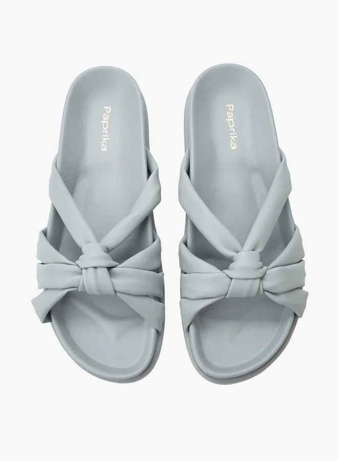 Paprika BLUE Women Knot Detail Slide Sandals for Women | Best Price UAE