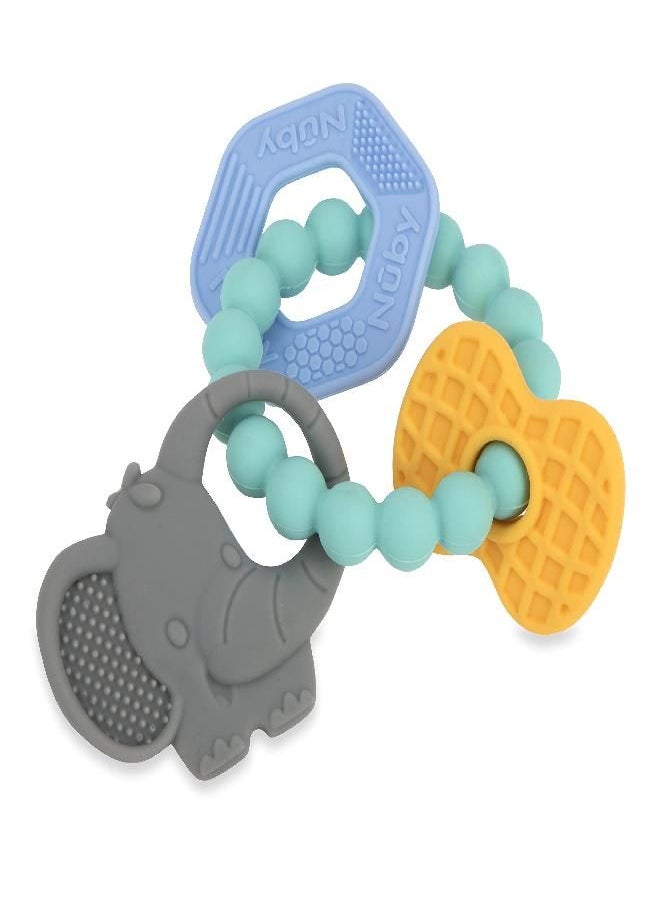 Nuby Nuby Chewy Charms Key Silicone Teether, Neutral, 1 Count (Pack of 1)  - Image 5