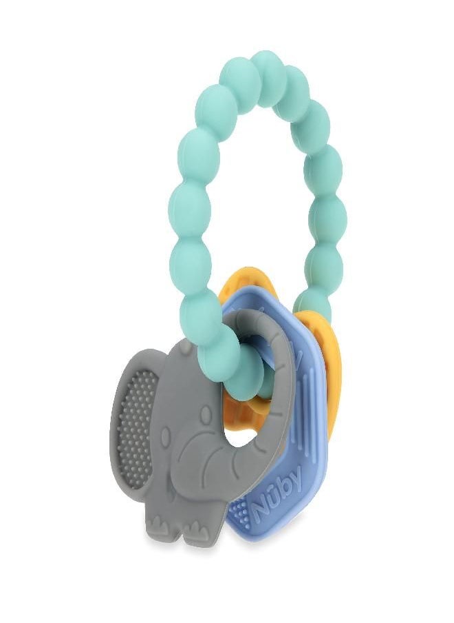 Nuby Nuby Chewy Charms Key Silicone Teether, Neutral, 1 Count (Pack of 1)  - Image 2
