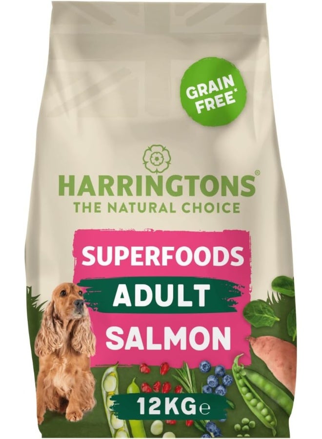 Harringtons Superfoods Complete Grain Free Hypoallergenic Salmon with Veg Dry Adult Dog Food 12kg - Image 1