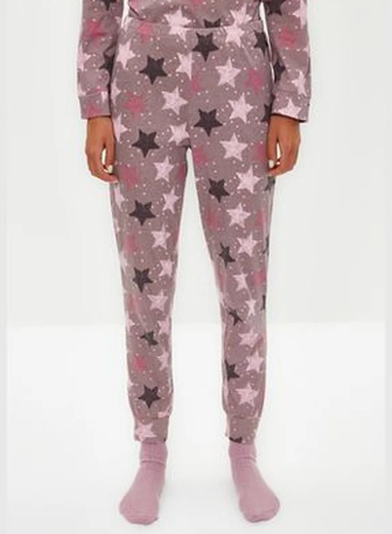 trendyol Multi Color 100% Cotton Tshirt-Jogger Knitted Pajamas Set