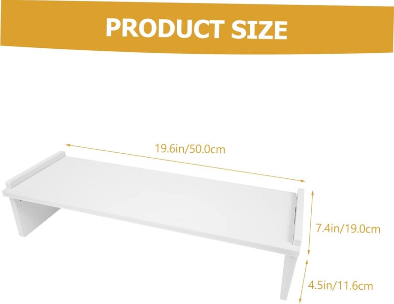 Wooden Monitor Riser Stand with Stable Single Shelf for Home Office Dorm Ergonomic Heightening Rack to Reduce Neck Strain Desktop Organizer and Computer Display Shelf - Image 2
