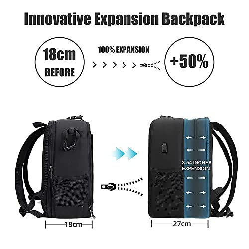 Cwatcun Camera Backpack Trolley Case Bag with Tripod Holder Anti-Theft Waterproof Camera Bag fits 15.6' Laptop for Canon Nikon Sony DSLR SLR Camera for Women Men Photographer - Image 5