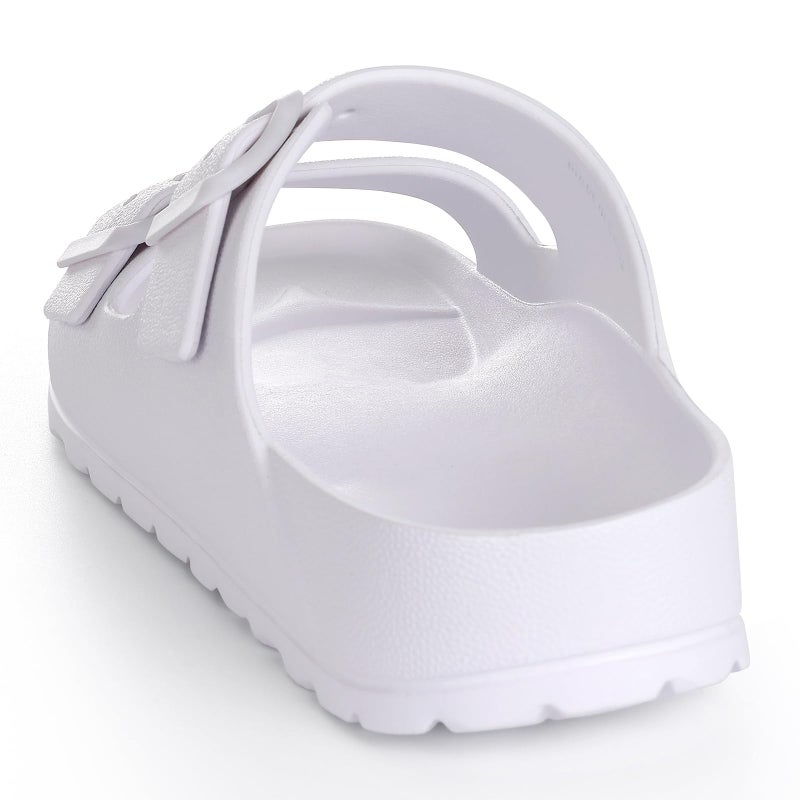 KIDMI Women's Comfortable EVA Sandals with Medium Arch Support, Adjustable Buckle Summer Beach Slide Sandal, White EU 39 - Image 5