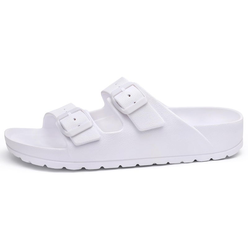 KIDMI Women's Comfortable EVA Sandals with Medium Arch Support, Adjustable Buckle Summer Beach Slide Sandal, White EU 39 - Image 4