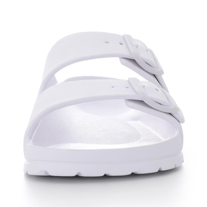 KIDMI Women's Comfortable EVA Sandals with Medium Arch Support, Adjustable Buckle Summer Beach Slide Sandal, White EU 39 - Image 3