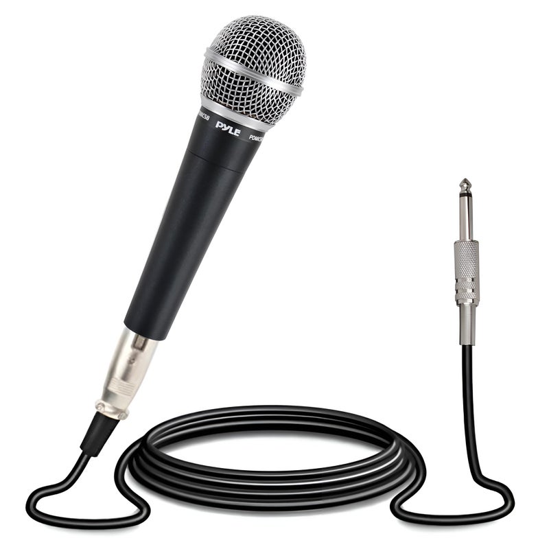 Pyle Microphone, Dynamic Cardioid, XLR Cable Included, Unidirectional, Rugged Construction, Built-in Pop Filter, Perfect for Stage & Studio, High Gain, Ultra-Wide Frequency Response, 15ft Cable - Image 1