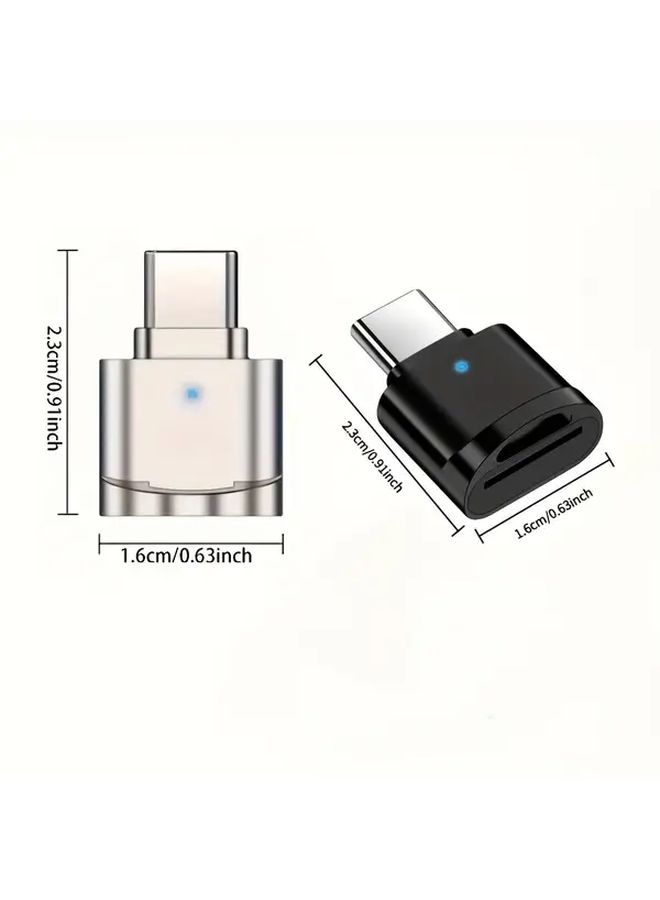 Black USB OTG Card Reader for Micro SD and TF Cards Type C Interface Portable - Image 2