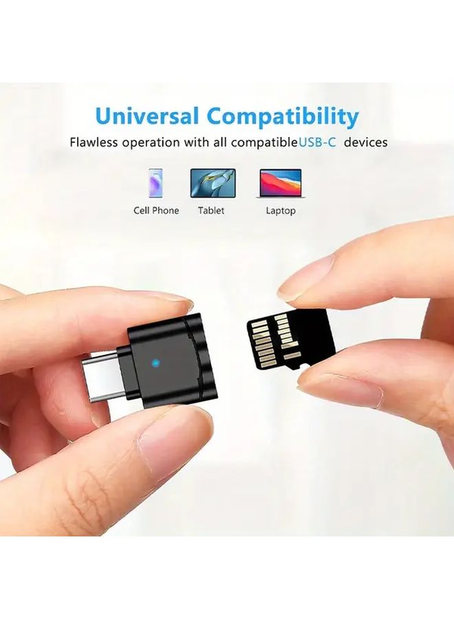 Black USB OTG Card Reader for Micro SD and TF Cards Type C Interface Portable - Image 4