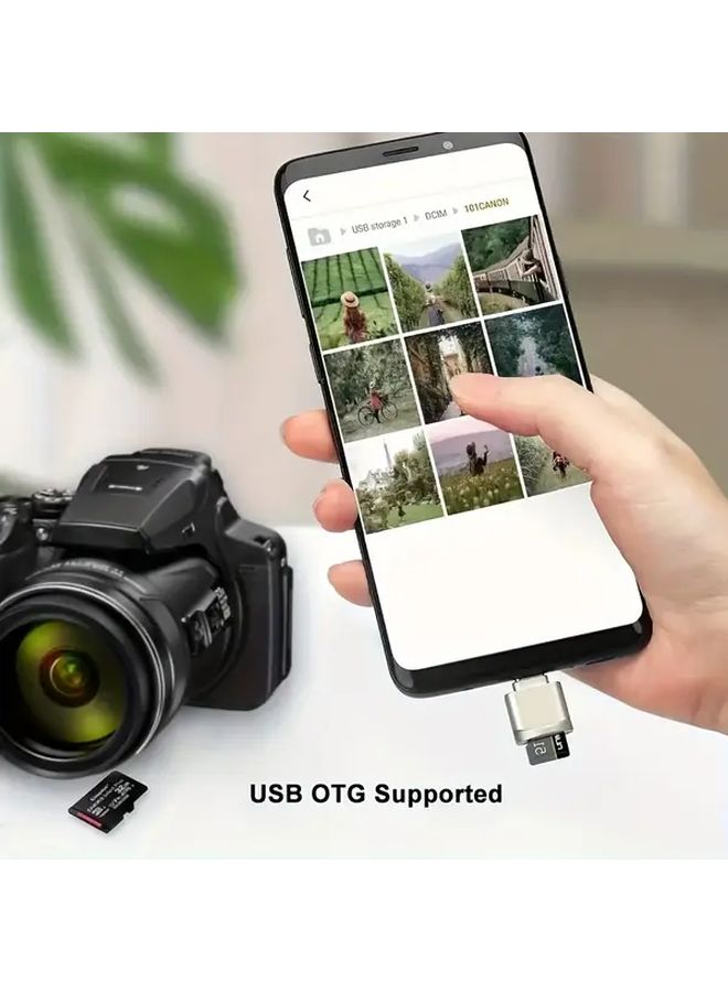 Black USB OTG Card Reader for Micro SD and TF Cards Type C Interface Portable - Image 3