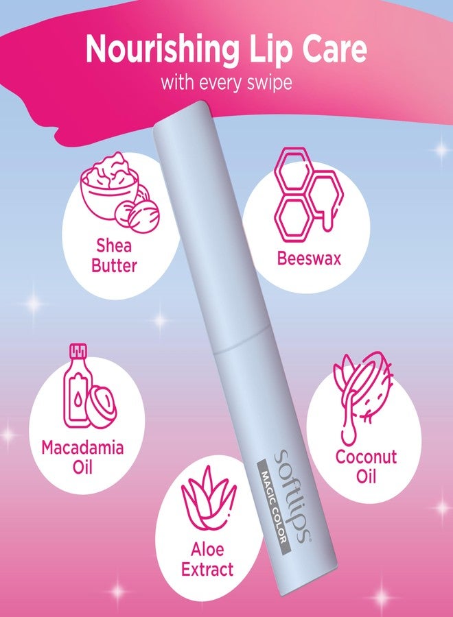 Softlips Magic Color Lip Balm, Glamorous Pink, Color-Changing Lip Care, Hydrating, 10-Hour Moisture for All-Day Softness, Mellow Mint Flavor, 1 Tube - Image 4