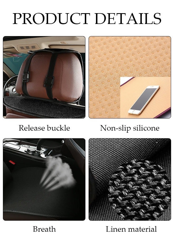 DUNISO 1pcs Auto Breathable Universal Four Seasons Front Car Seat Covers Luxury Include Front Car Seat Protector Lumbar Pillow and Neck Pillow Compatible with 95% Vehicle Fit for Cars Truck SUV or Vans - Image 4