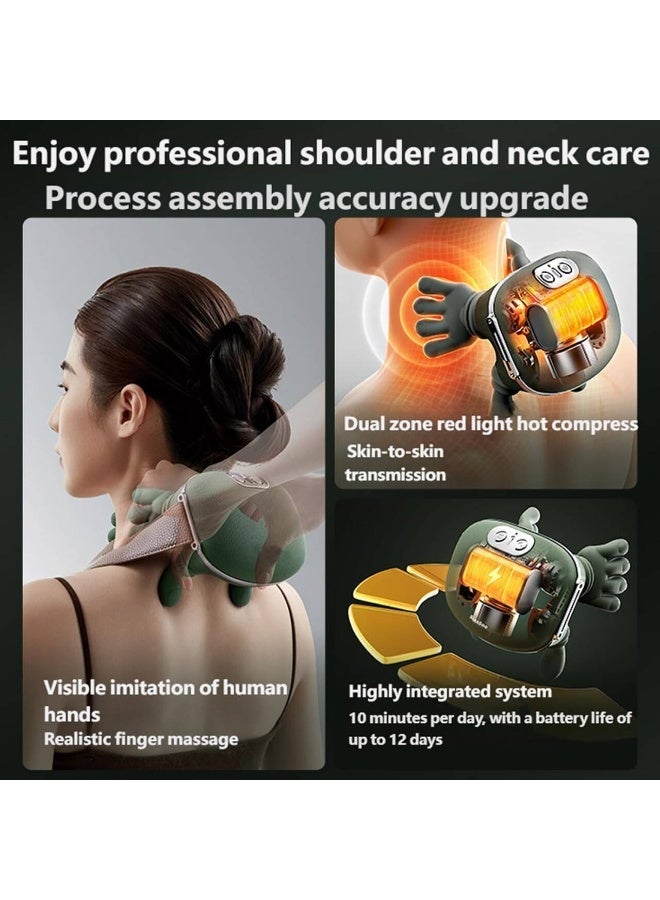 Highdas Electric Shiatsu Massage Cushion Pillow with Heat Deep Kneading Neck Back Massager, Portable Fabric Shell Design for Home, Office & Car - Image 5