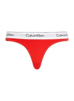 CALVIN KLEIN Women's Thong - Cotton Blend, Red  - Image 1
