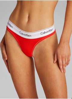 CALVIN KLEIN Women's Thong - Cotton Blend, Red  - Image 4