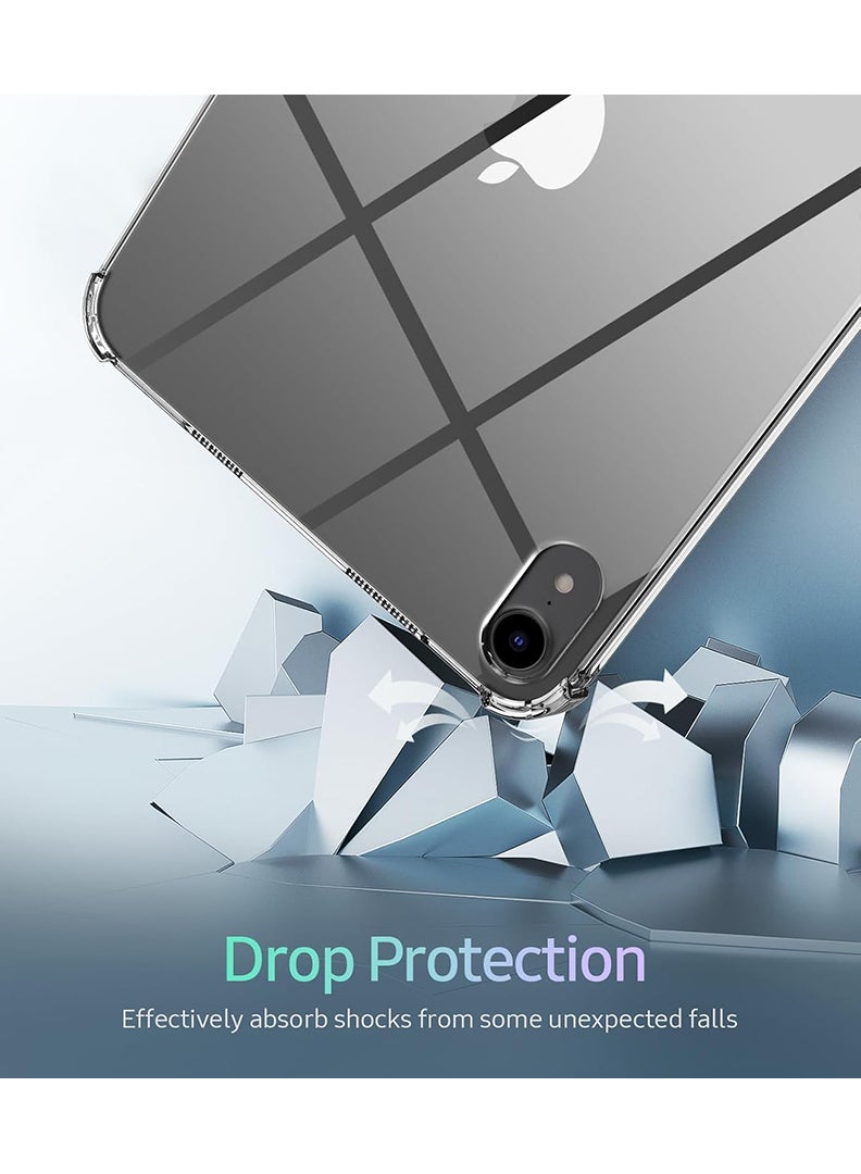 Theodor Clear Case For Apple iPad mini (A17 Pro, 2024, 7th Gen) / mini 6 (2021 6th Gen), Shock-Absorption TPU Cover with Reinforced Corners, Soft Flexible & Crystal Clear Protective Bumper Case - Image 4