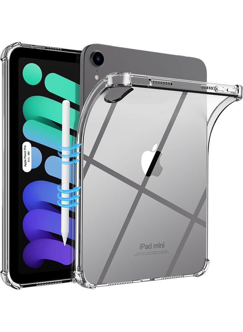Theodor Clear Case For Apple iPad mini (A17 Pro, 2024, 7th Gen) / mini 6 (2021 6th Gen), Shock-Absorption TPU Cover with Reinforced Corners, Soft Flexible & Crystal Clear Protective Bumper Case - Image 1
