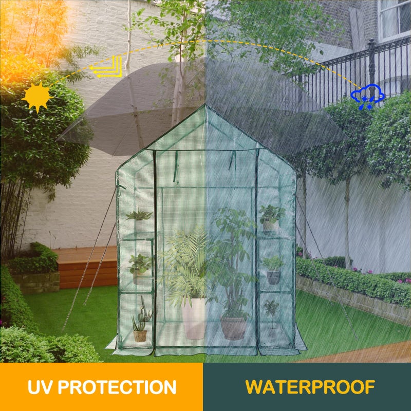 KOKSRY Mini Greenhouse,Greenhouses for Outdoors,Portable Walk in Green House for Garden Plants that Need Frost Protection and Away from Pests, Animals(56"x30"x76")-Green - Image 2