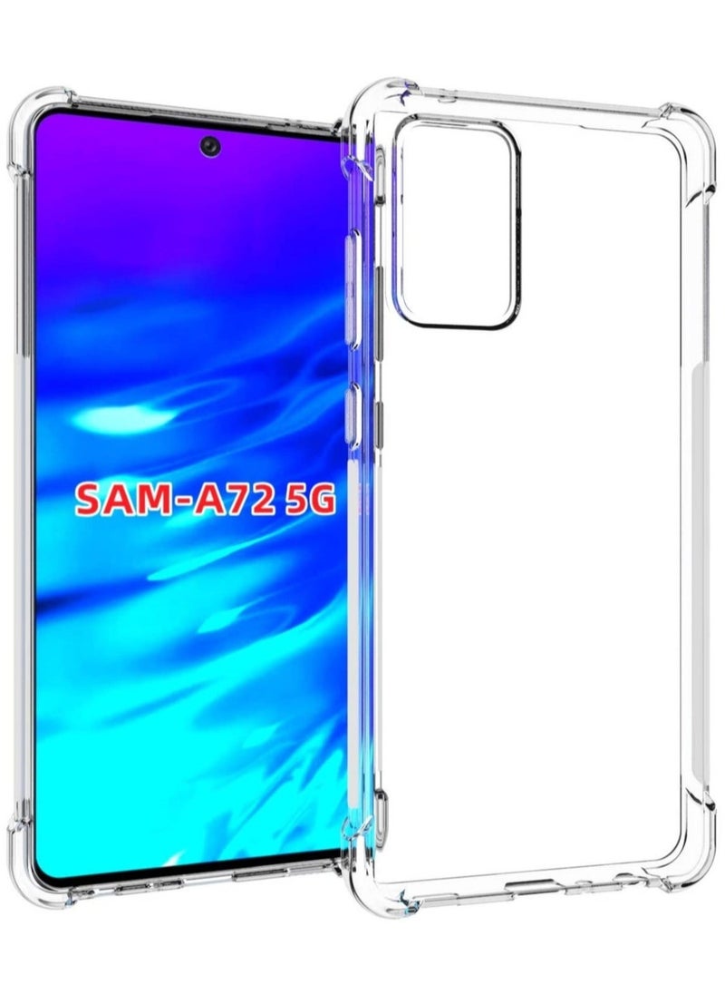 Raxoom Samsung Galaxy A72 Case Cover Protective Shock Absorption Bumper soft Transparent Case (Clear) - Image 1