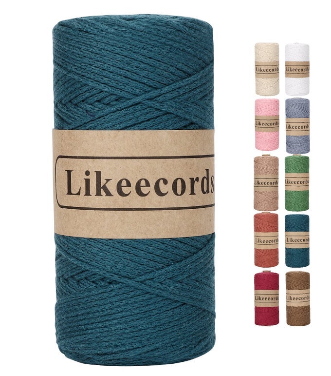100 COTTON CROCHET BAG CORD 2MM 170M MACRAME CORD 2MM CROCHET THREAD MACRAME ROPE GIFT FOR KNITTER TEAL