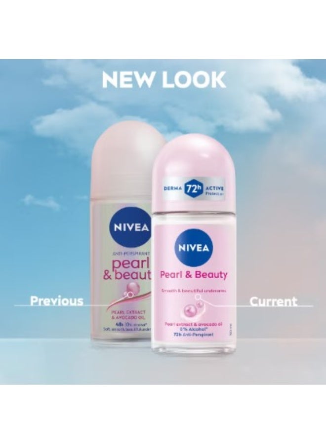 نيفيا بيرل آند بيوتي رول أون مضاد للتعرق للنساء 50 مل – حماية من التعرق والرائحة حتى 72 ساعة بخلاصة اللؤلؤ وزيت الأفوكادو - Image 4