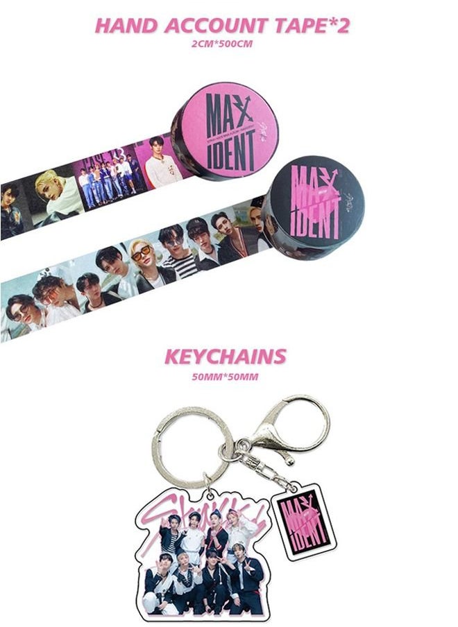 EHOME Stray Kids New Album MAXIDENT Gift Box With Lomo Cards, Acrylic Stand, Hand Account Tape, Keychain, Lanyard, Stickers, Photo Card  - Image 4