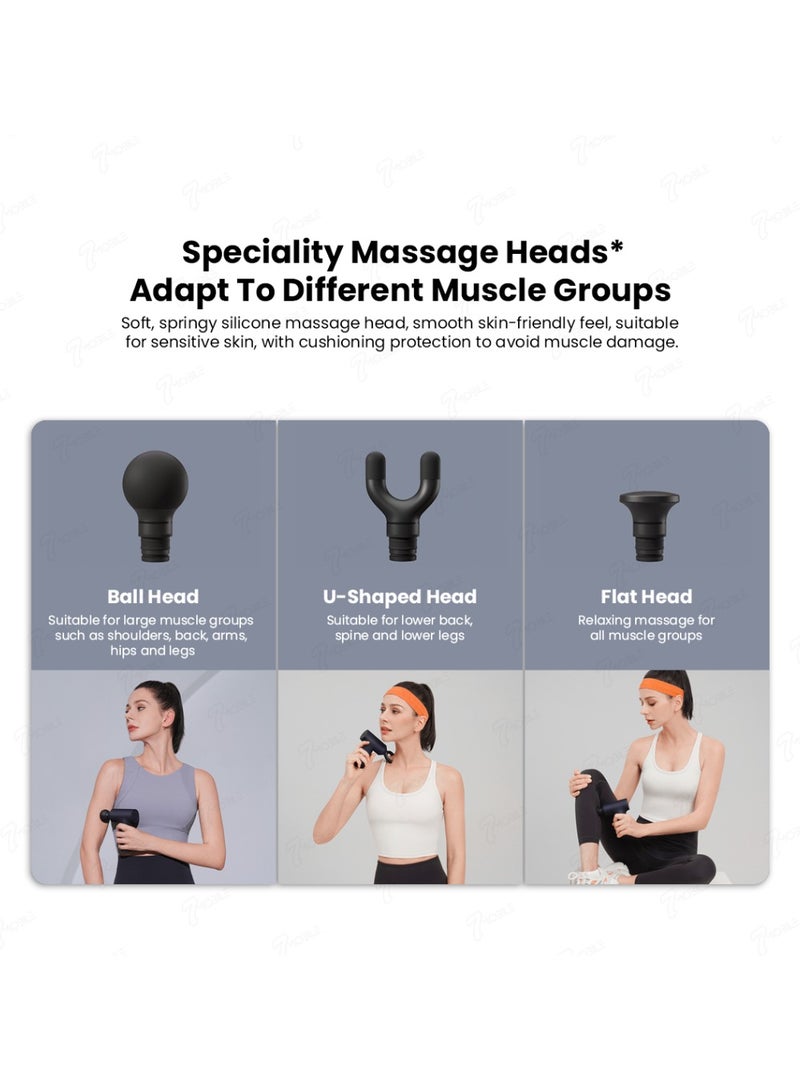 Xiaomi Massage Device Mini Portable and Powerful Percussion Massager With Smart Pressure, 3 Massage Heads, Long Battery Life and Quiet Operations - Black - Image 5